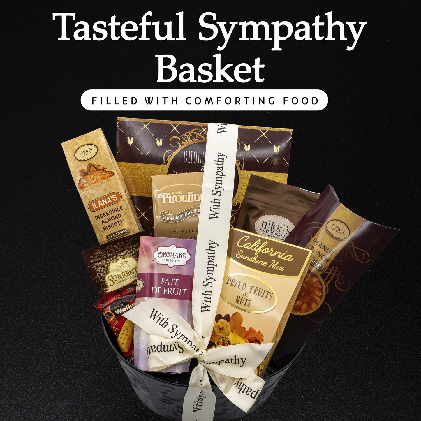 Sincere Sympathy and Condolence Gift Basket, Sympathy Food Basket for Loss of a Loved One, Gourmet & Beautifully Arranged Funeral Basket, Bereavement Care Package for Mourning and Grieving