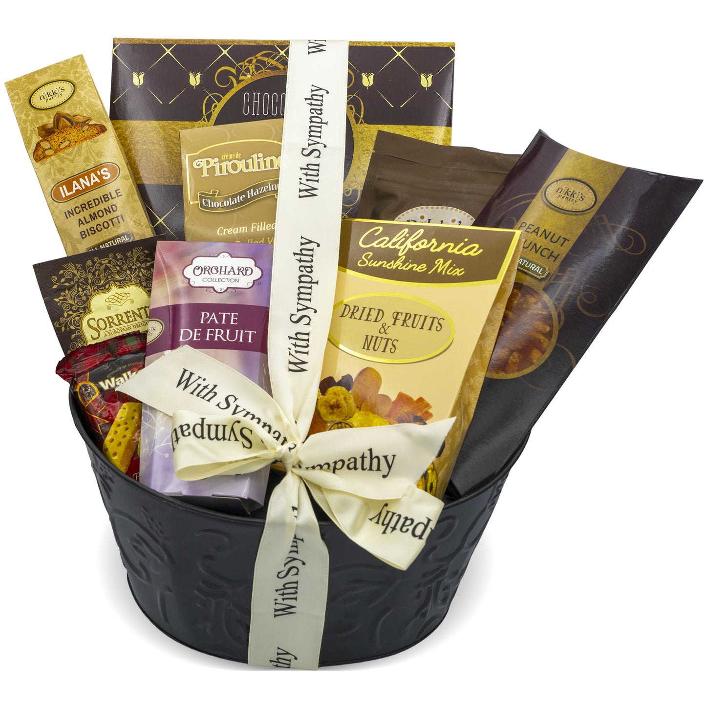 Sincere Sympathy and Condolence Gift Basket, Sympathy Food Basket for Loss of a Loved One, Gourmet & Beautifully Arranged Funeral Basket, Bereavement Care Package for Mourning and Grieving