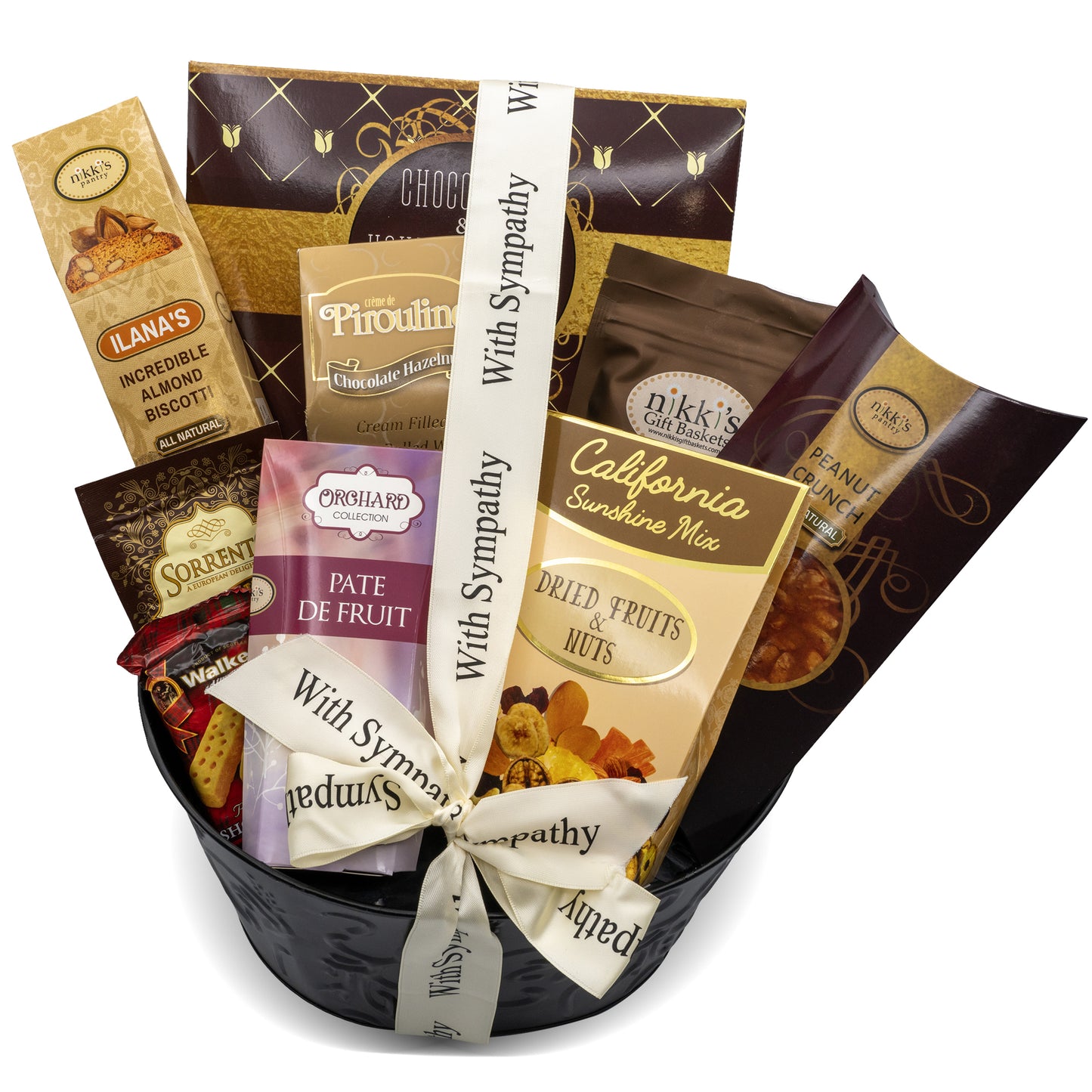 Sincere Sympathy and Condolence Gift Basket, Sympathy Food Basket for Loss of a Loved One, Gourmet & Beautifully Arranged Funeral Basket, Bereavement Care Package for Mourning and Grieving