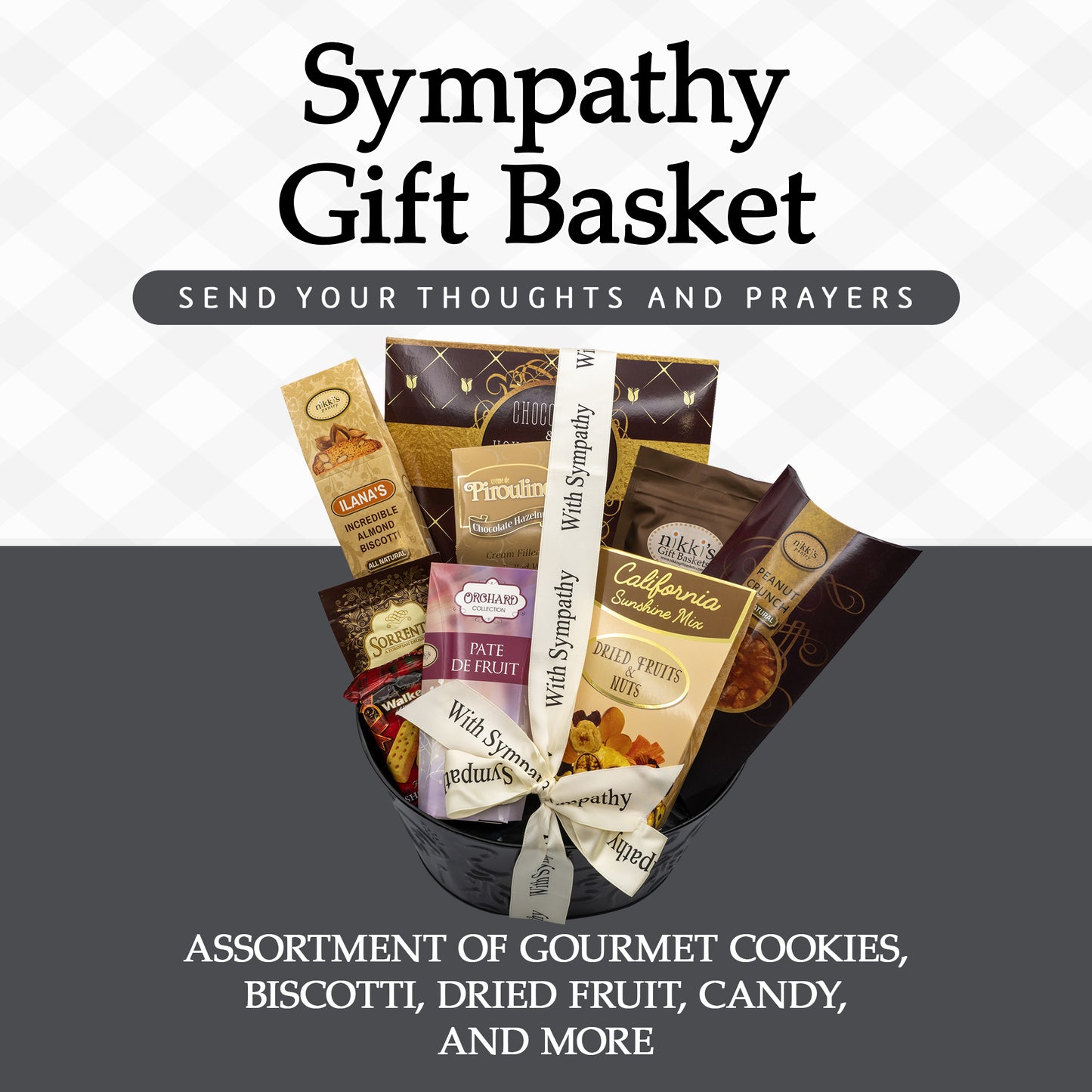 Sincere Sympathy and Condolence Gift Basket, Sympathy Food Basket for Loss of a Loved One, Gourmet & Beautifully Arranged Funeral Basket, Bereavement Care Package for Mourning and Grieving