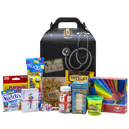 Kid's Get Well Soon Care Package, Children Illness Recovery Gift In Unique Doctor Box Designed for Child