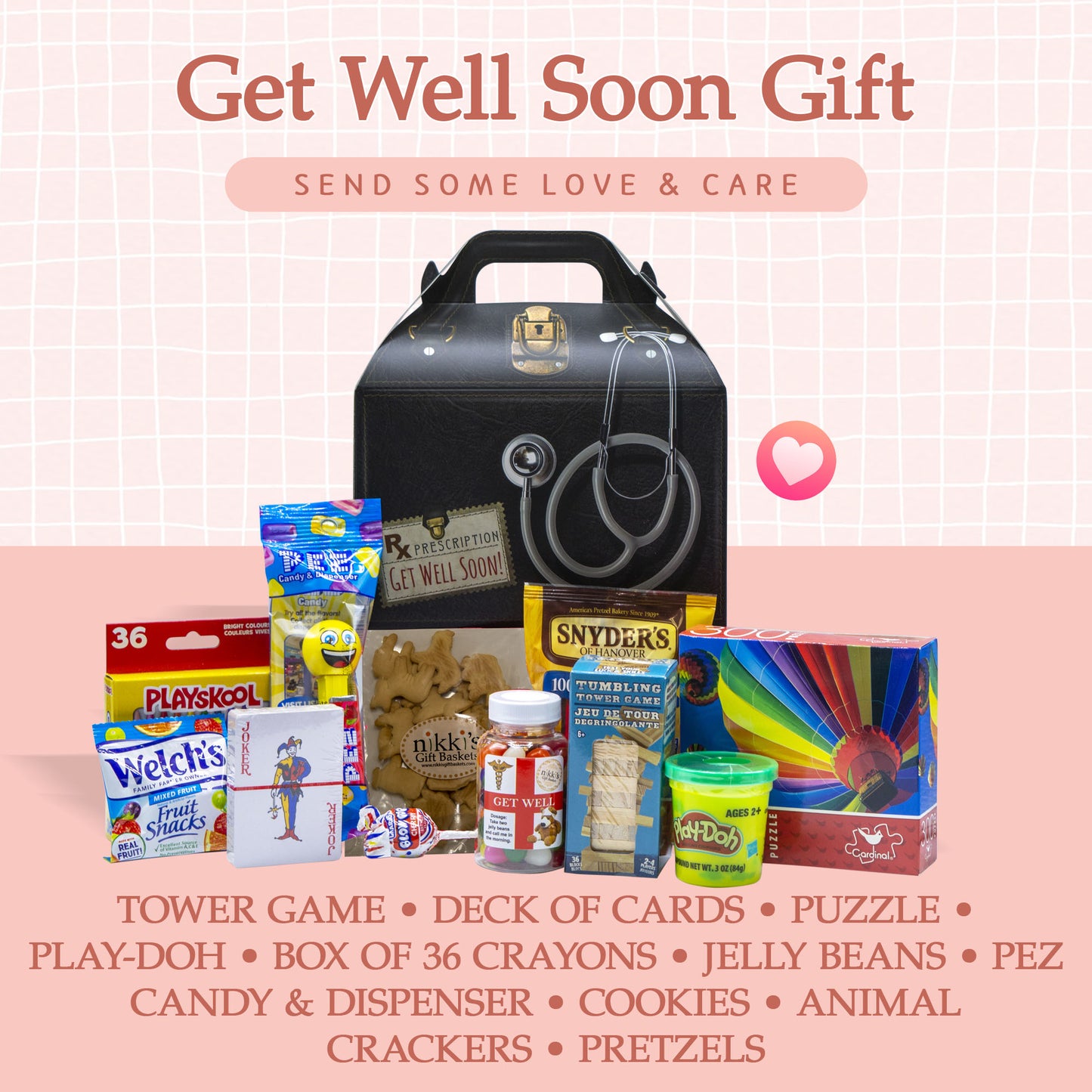 Kid's Get Well Soon Care Package, Children Illness Recovery Gift In Unique Doctor Box Designed for Child