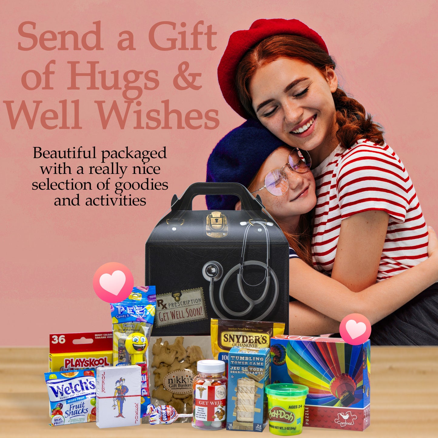 Kid's Get Well Soon Care Package, Children Illness Recovery Gift In Unique Doctor Box Designed for Child