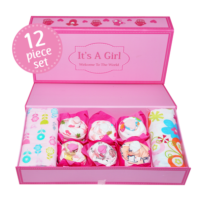 Unique Cupcake Baby Girl Gift, Newborn Gift Set, Adorable New Baby Clothing Gift for Baby Showers, Expecting Moms and New Parents, Pink